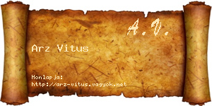 Arz Vitus névjegykártya
